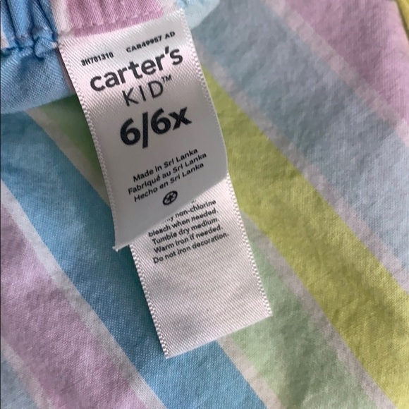 Carter’s Pastel Candy Stripe Ruffle Romper kids size 6 - Picture 5 of 7